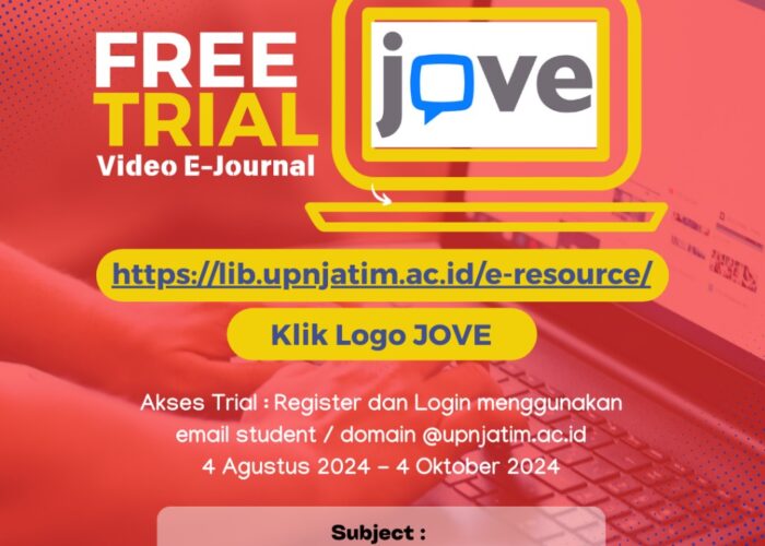 Free Trial Video E-Journal Jove, Segera Manfaatkan !!!